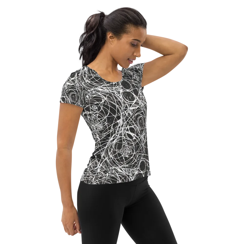 Ink Orbit on Women's Athletic T-Shirt — Right