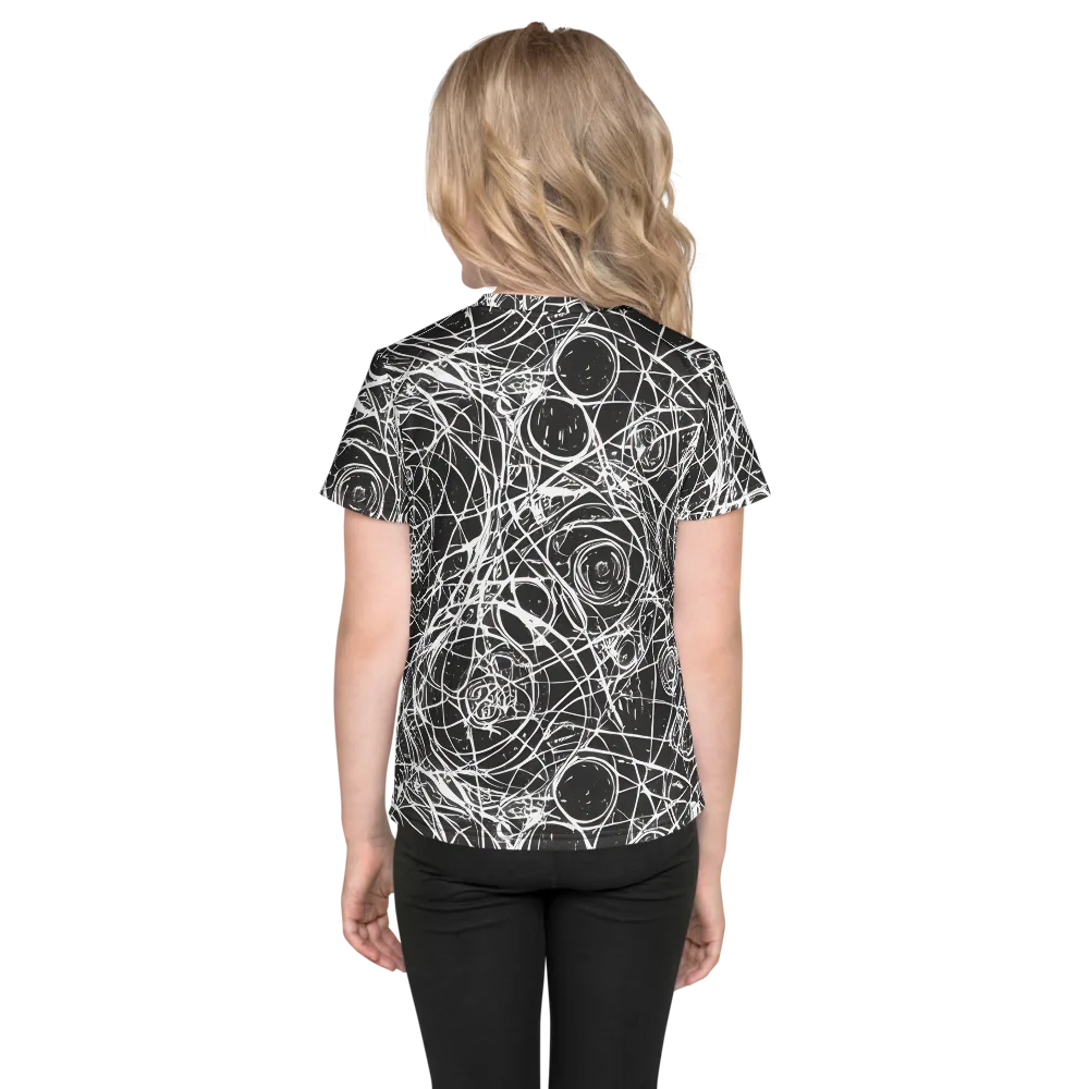 Ink Orbit on Kids Crew Neck T-Shirt — Back