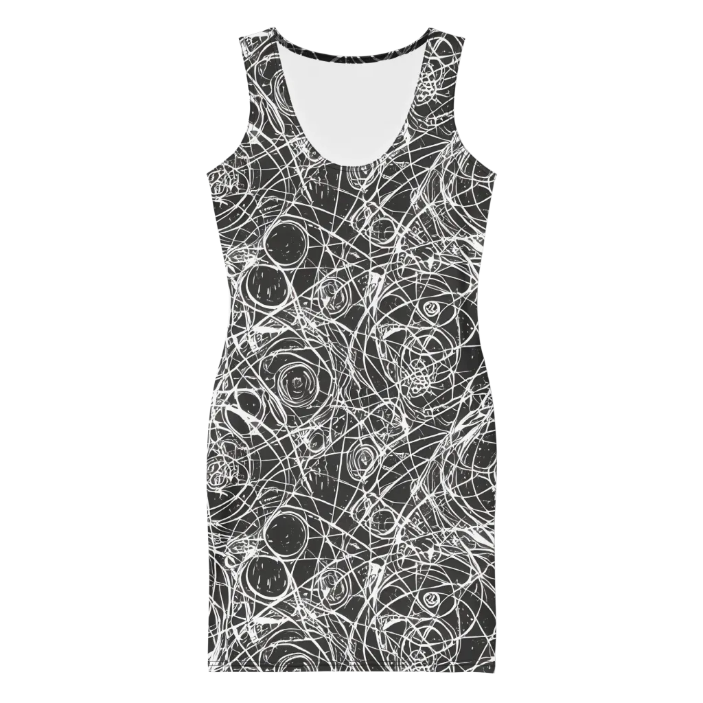 Ink Orbit on Bodycon Dress — Front