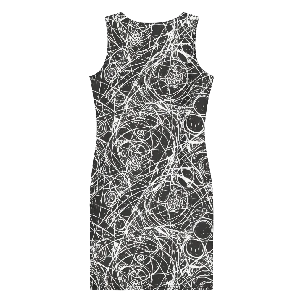 Ink Orbit on Bodycon Dress — Back