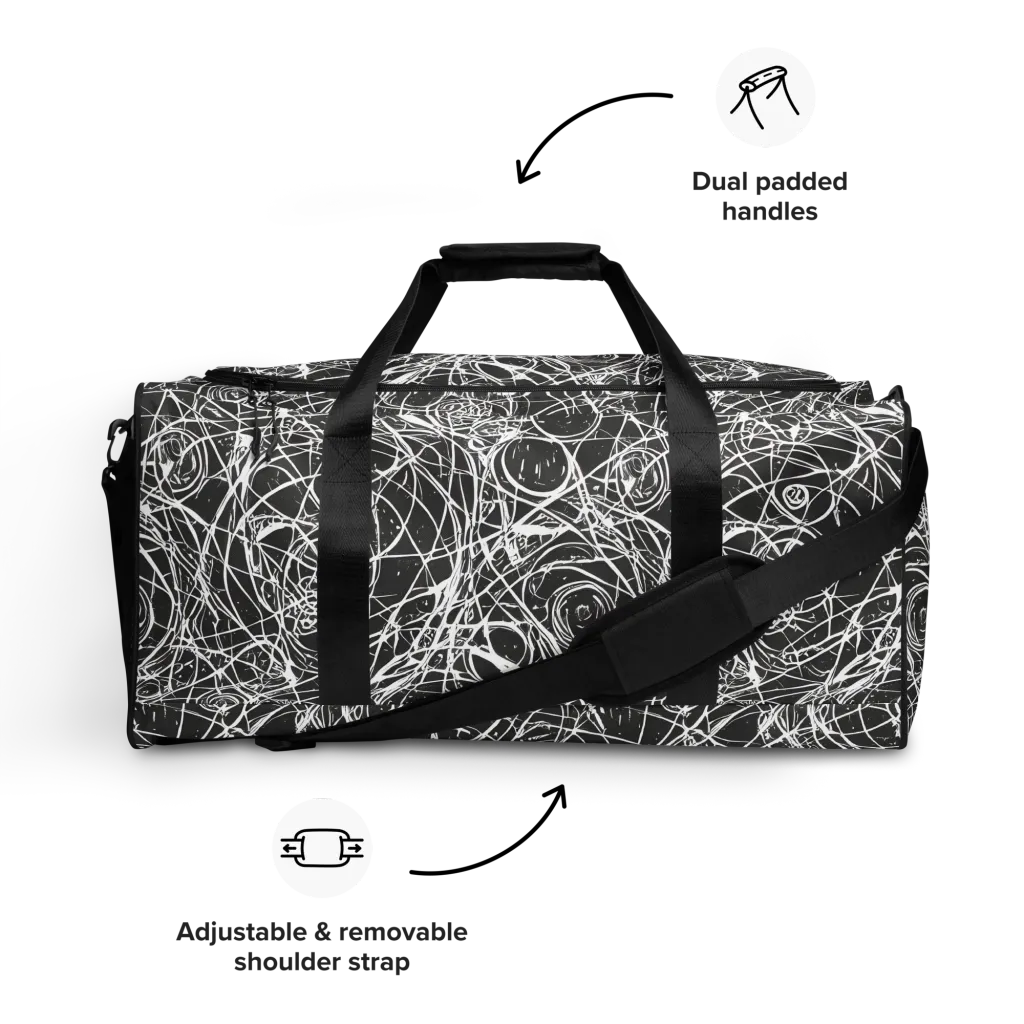 Ink Orbit on Duffle Bag — Front