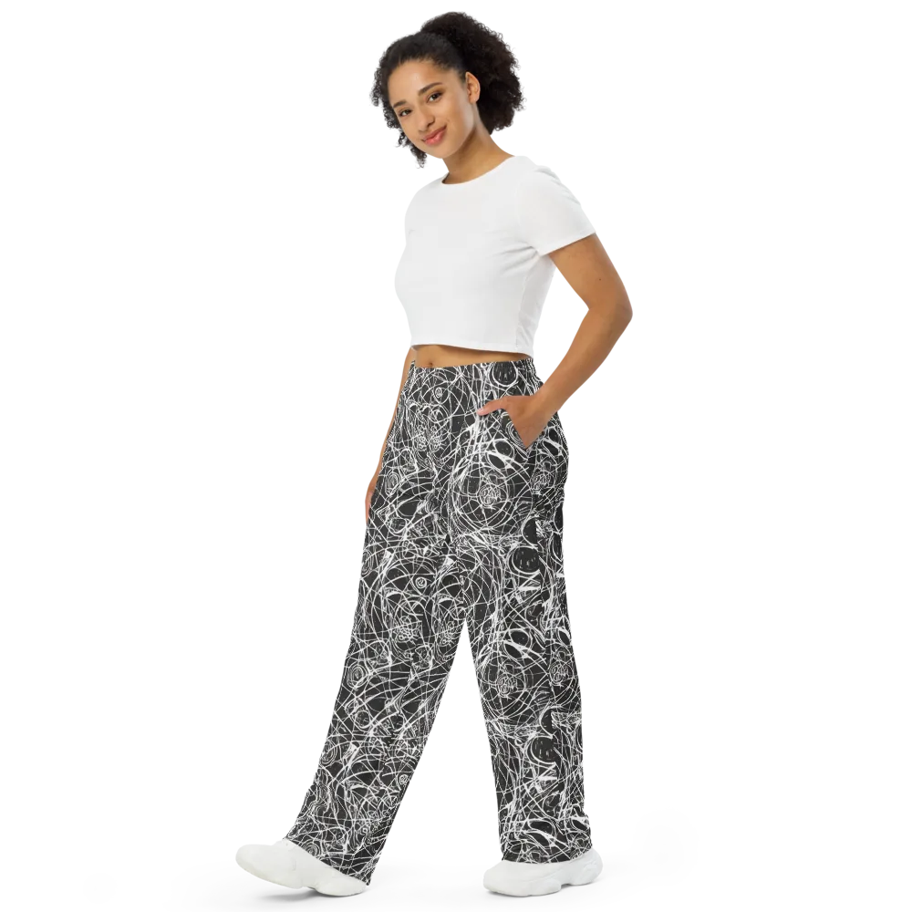 Ink Orbit on Wide-Leg Pants — Left Front