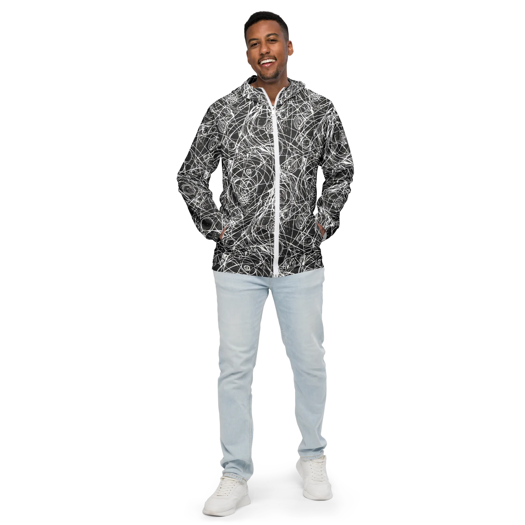 Ink Orbit on Men's Windbreaker — Front