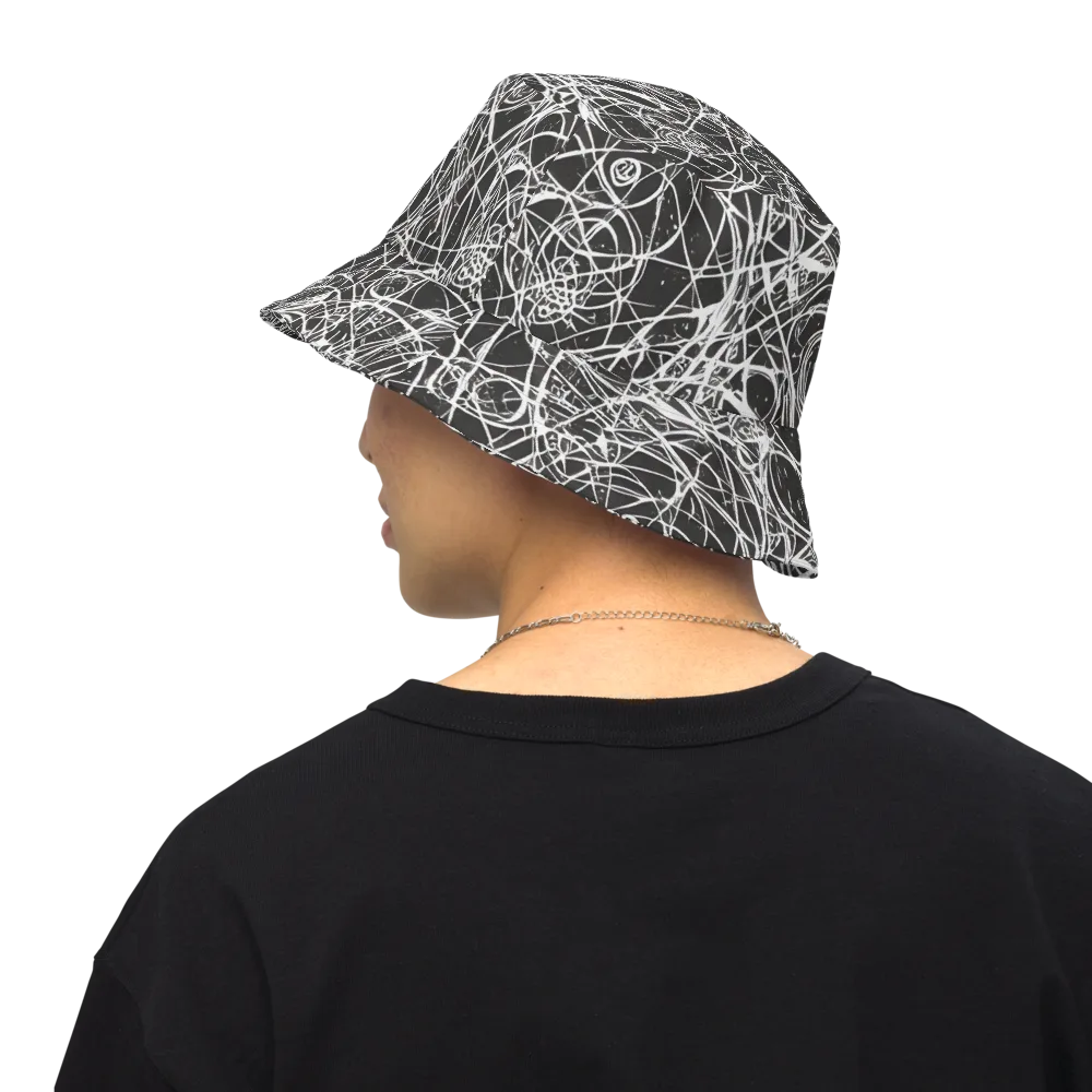 Ink Orbit on Reversible Bucket Hat — Back Inside