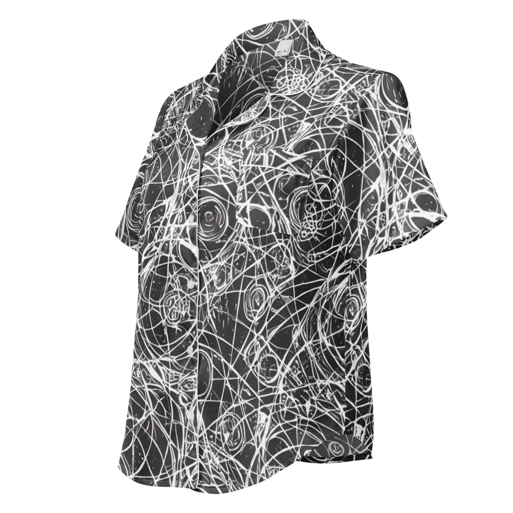 Ink Orbit on Women's Short Sleeve Pajama Top — Left Front