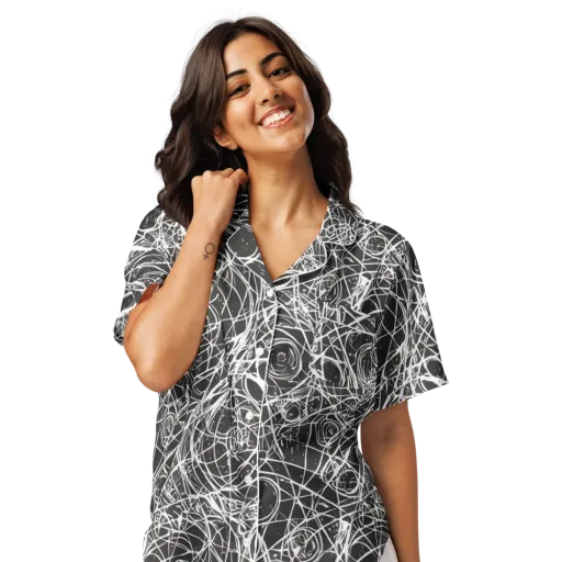 Ink Orbit on a Women's Short Sleeve Pajama Top