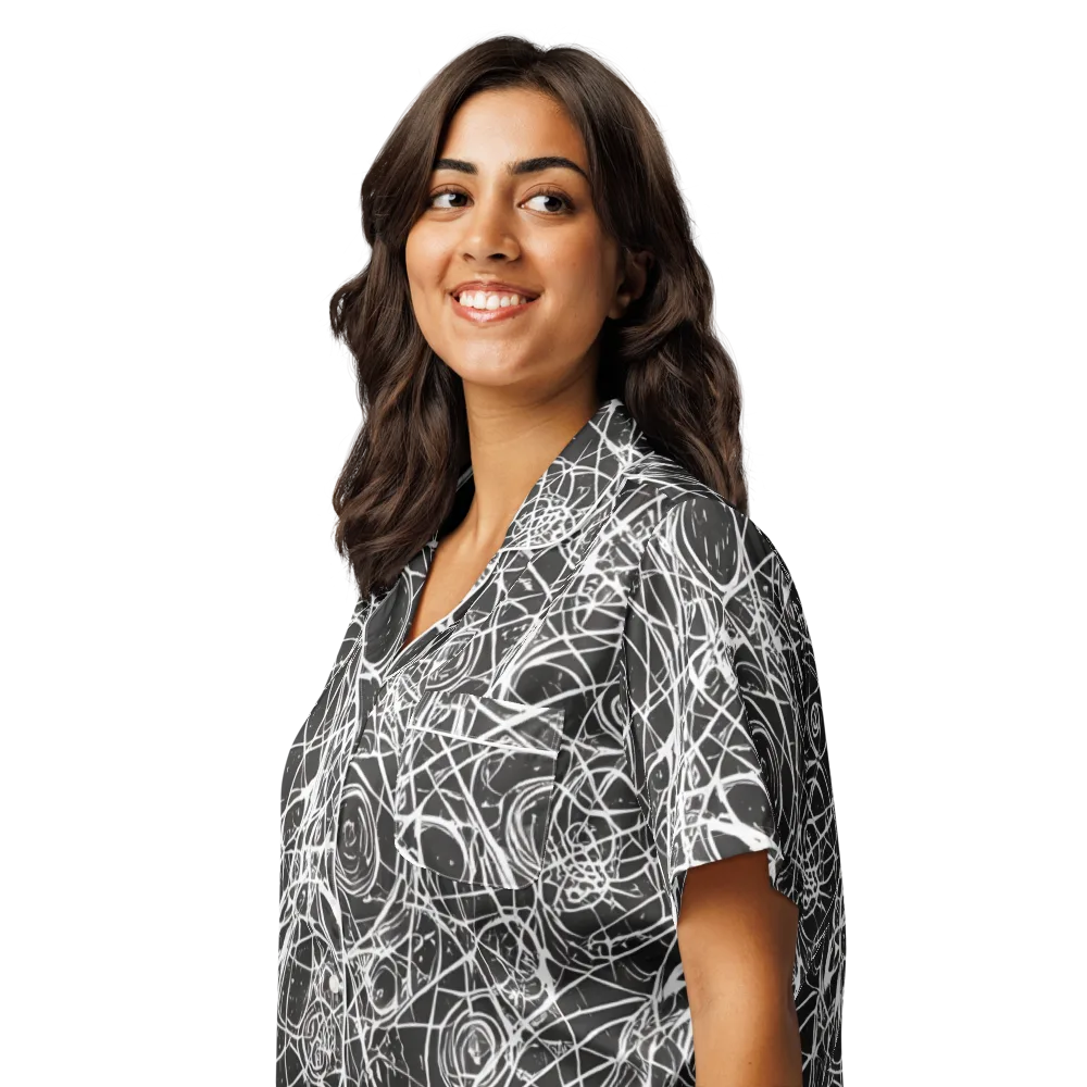 Ink Orbit on Women's Short Sleeve Pajama Top — Left Front