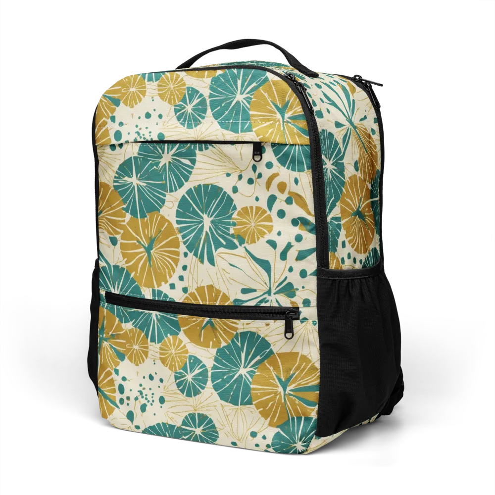 Ochre Lotus Field on Utility Backpack — Left Front
