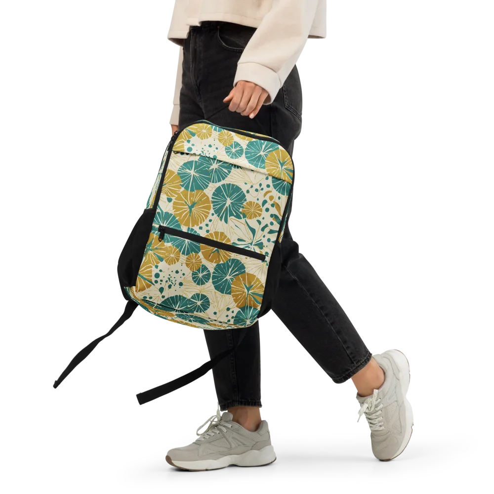 Ochre Lotus Field on Utility Backpack — Front