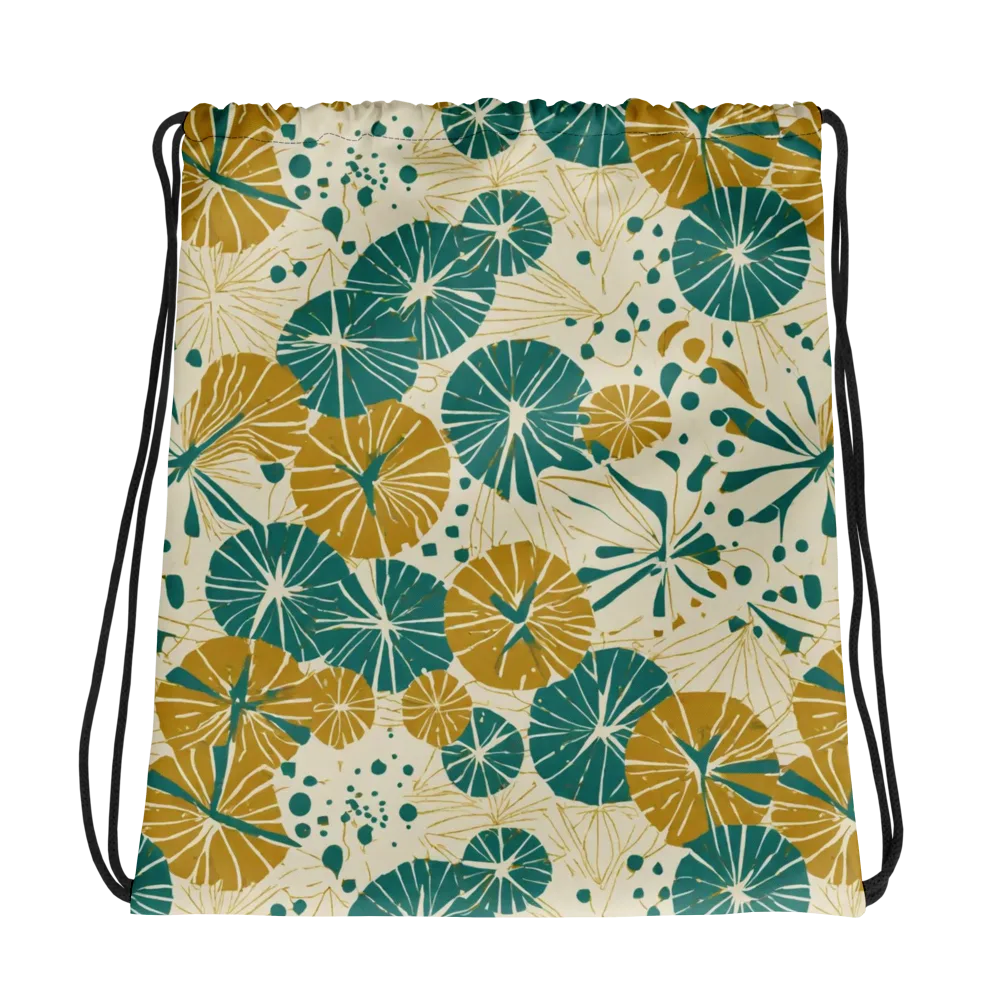Ochre Lotus Field on Drawstring Bag — Photo