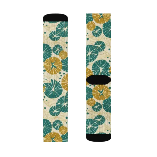 Ochre Lotus Field on a Socks
