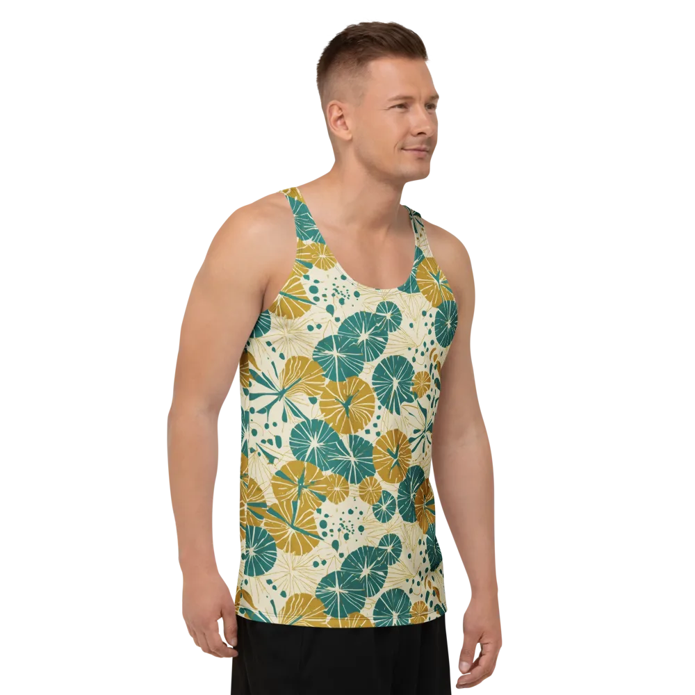 Ochre Lotus Field on Men's Tank Top — Right Front
