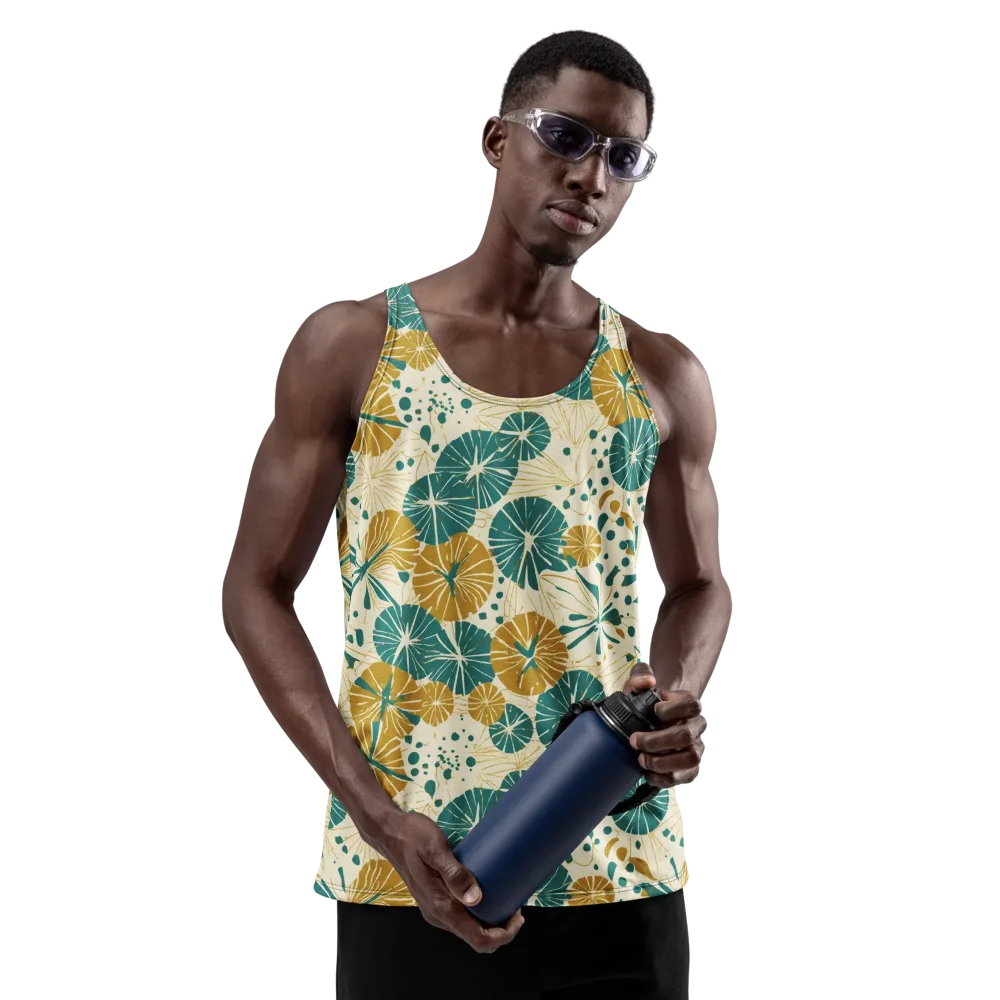 Ochre Lotus Field on Men's Tank Top — Front