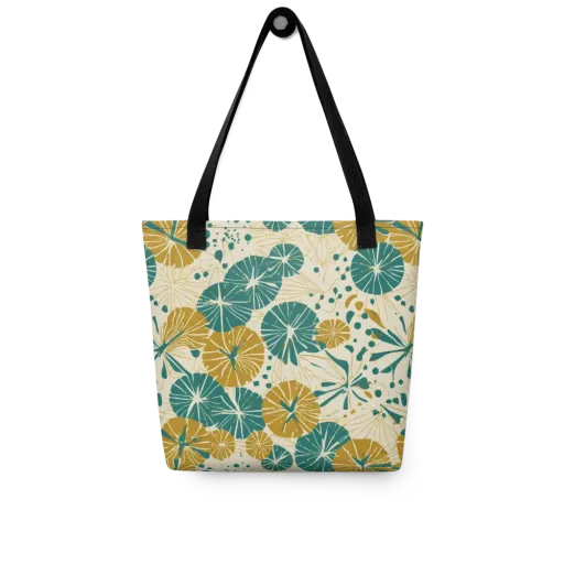 Ochre Lotus Field on a Tote Bag