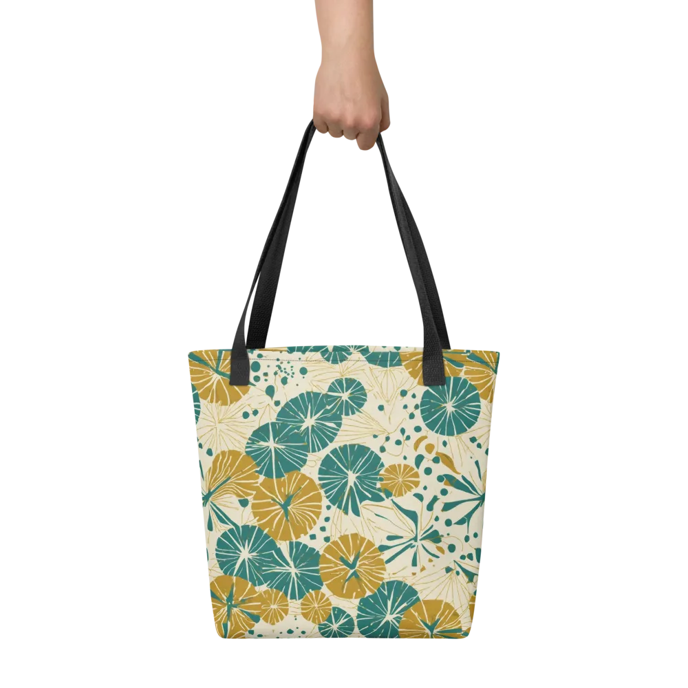 Ochre Lotus Field on Tote Bag — Front