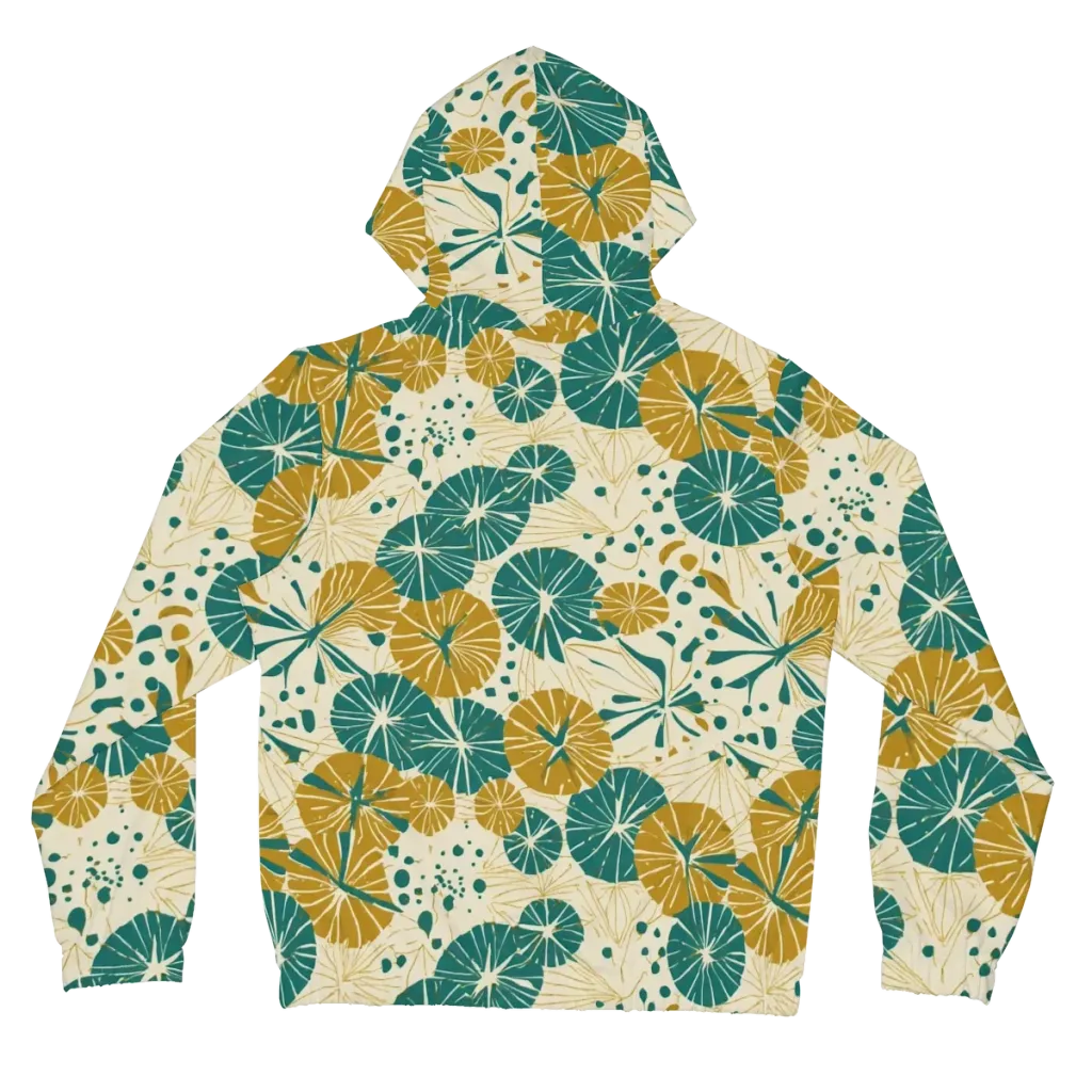 Ochre Lotus Field on Women's Full-Zip Hoodie — Back