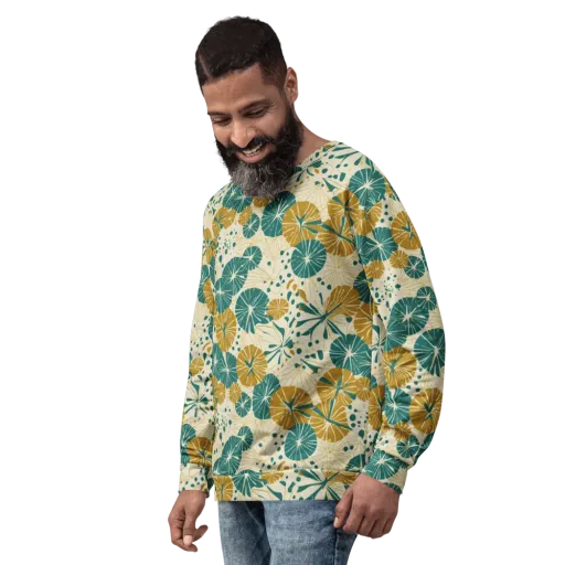 Ochre Lotus Field on a Sweatshirt