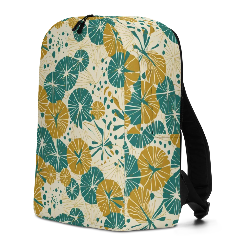 Ochre Lotus Field on Minimalist Backpack — Left