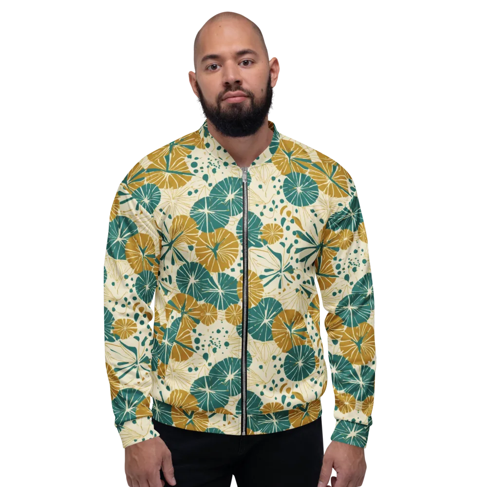 Ochre Lotus Field on Bomber Jacket — Front