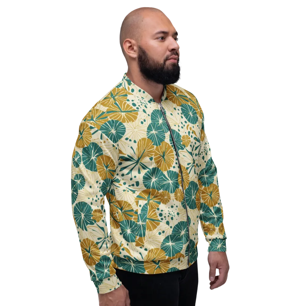 Ochre Lotus Field on Bomber Jacket — Right
