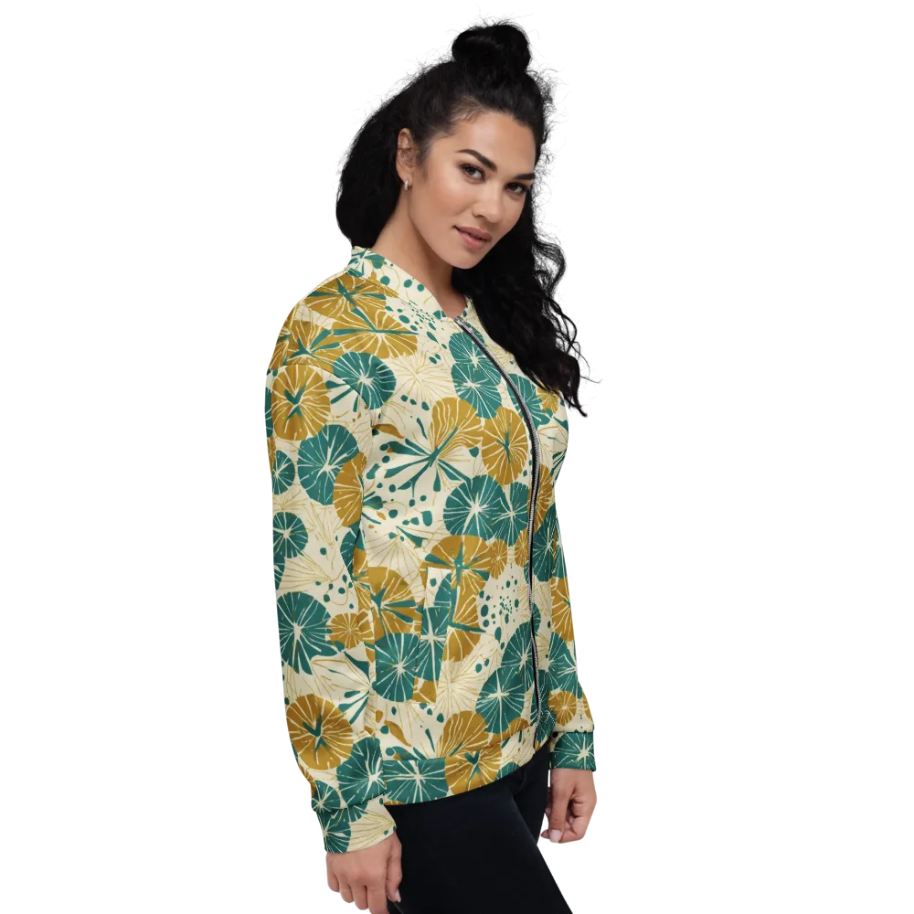 Ochre Lotus Field on Bomber Jacket — Right