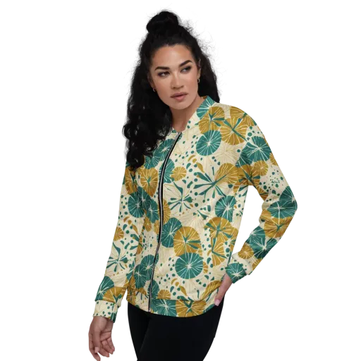 Ochre Lotus Field on a Bomber Jacket