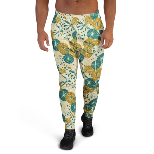 Ochre Lotus Field on a Men's Joggers