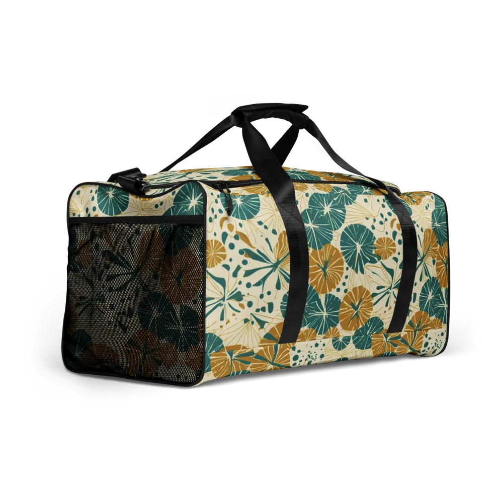 Ochre Lotus Field on Duffle Bag — Right Front
