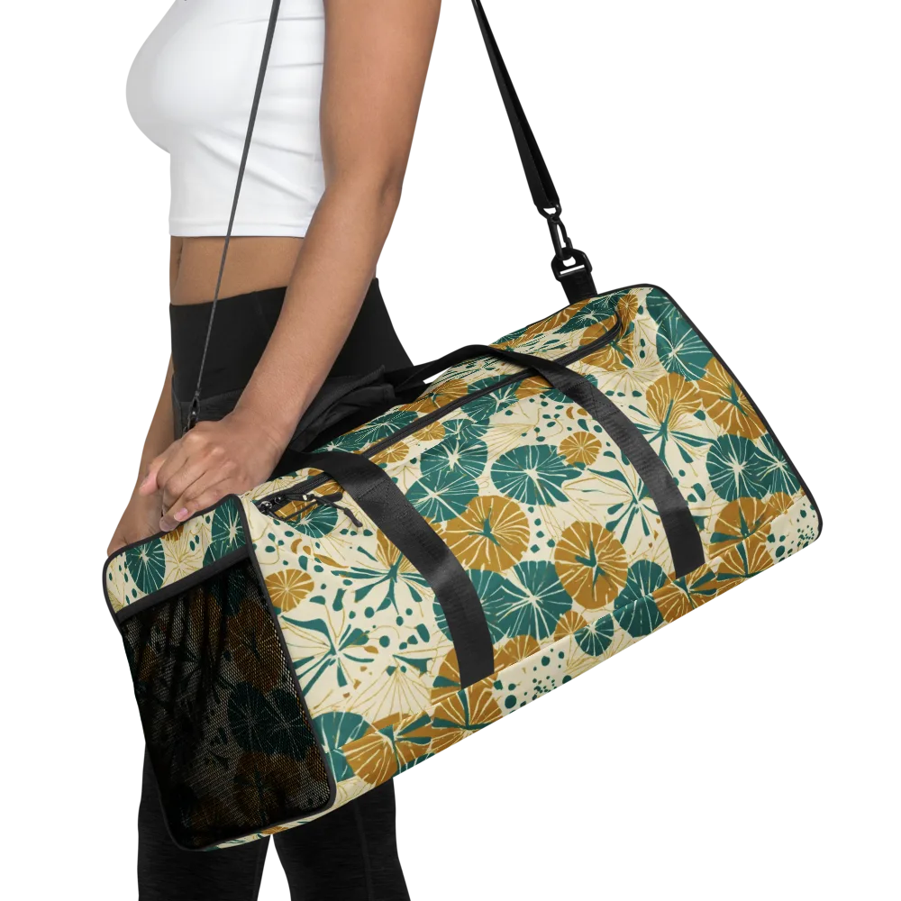 Ochre Lotus Field on Duffle Bag — Front