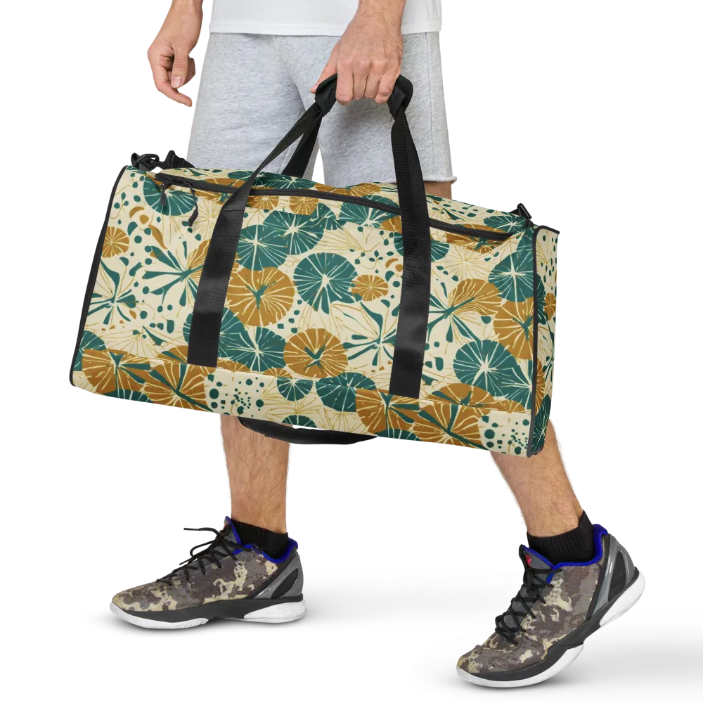 Ochre Lotus Field on Duffle Bag — Front