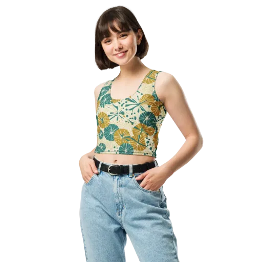 Ochre Lotus Field on a Crop Top