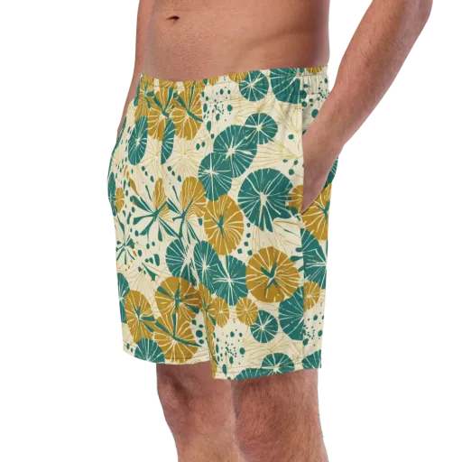 Ochre Lotus Field on a Swim Trunks
