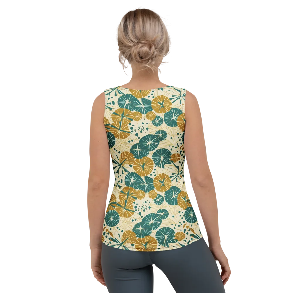 Ochre Lotus Field on Women's Tank Top — Back