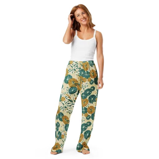 Ochre Lotus Field on a Women's Pajama Pants