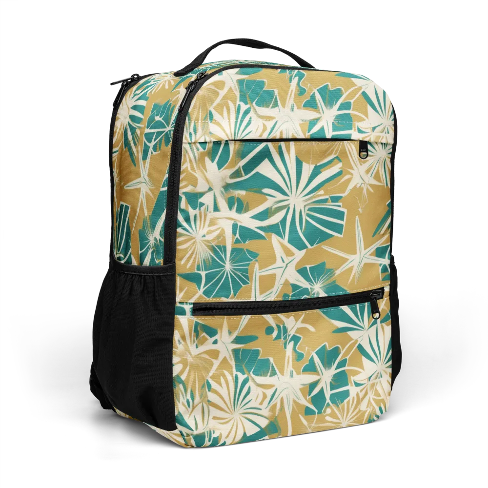 Teal Garden Rhapsody on Utility Backpack — Right Front