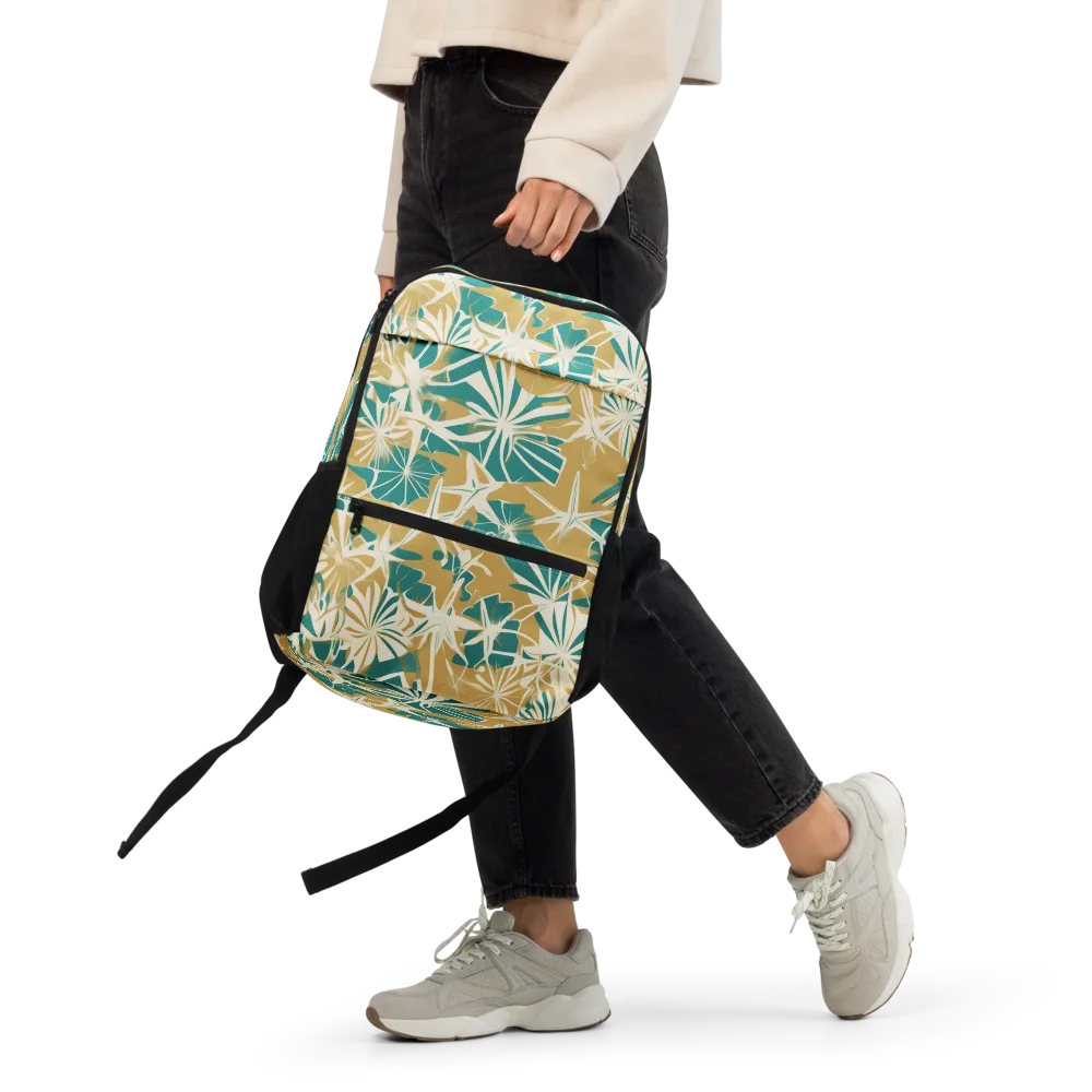 Teal Garden Rhapsody on Utility Backpack — Front