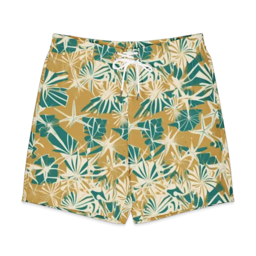 Teal Garden Rhapsody on a Men's Board Shorts