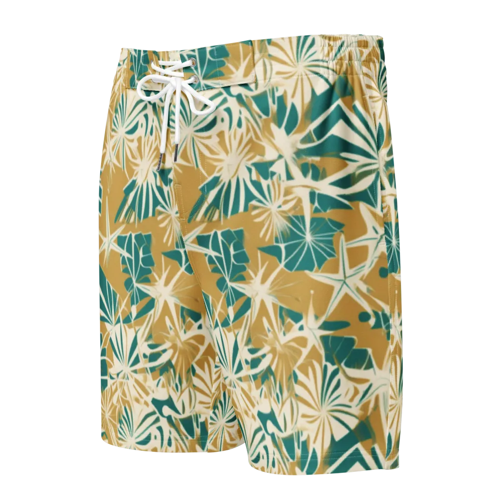 Teal Garden Rhapsody on Men's Board Shorts — Front