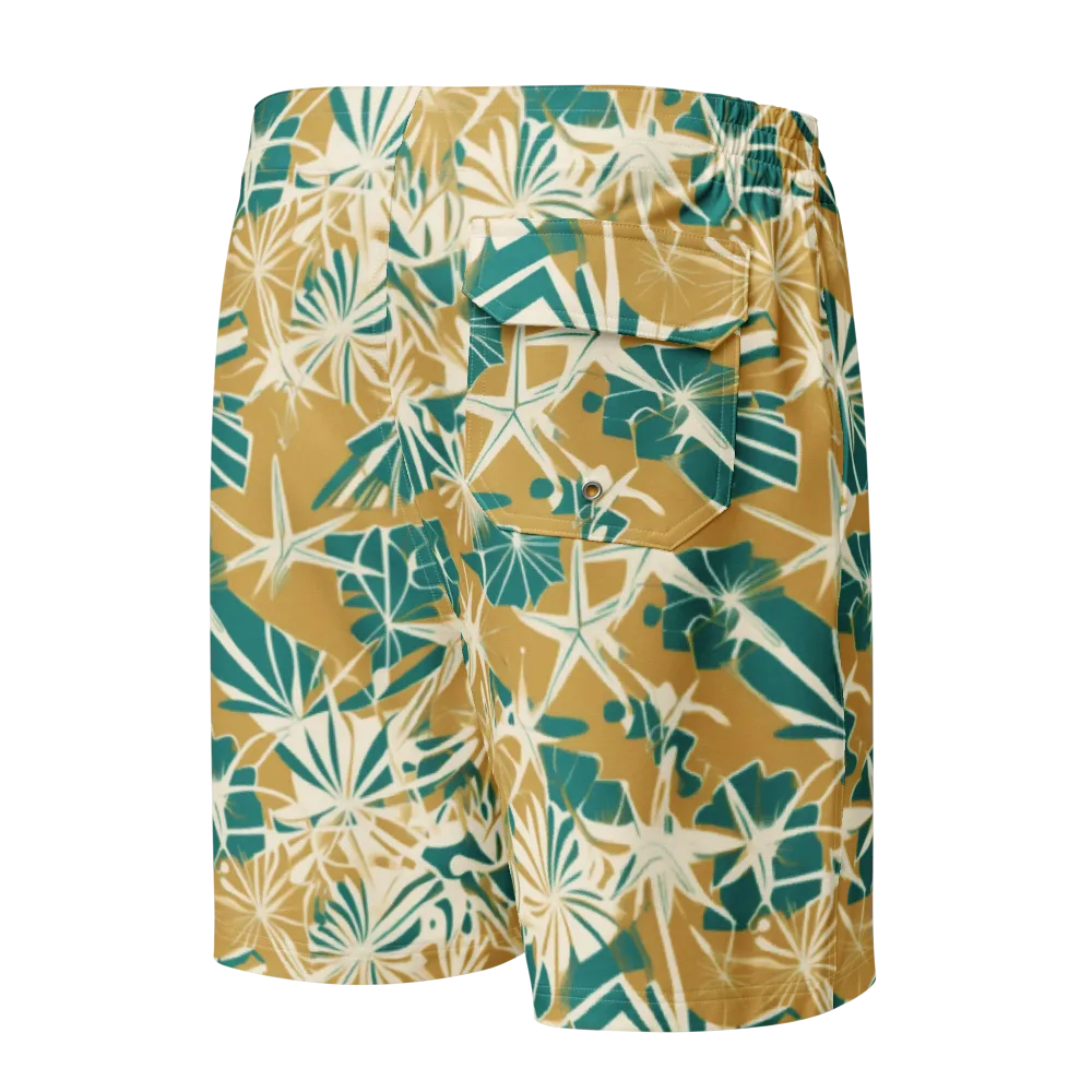 Teal Garden Rhapsody on Men's Board Shorts — Back