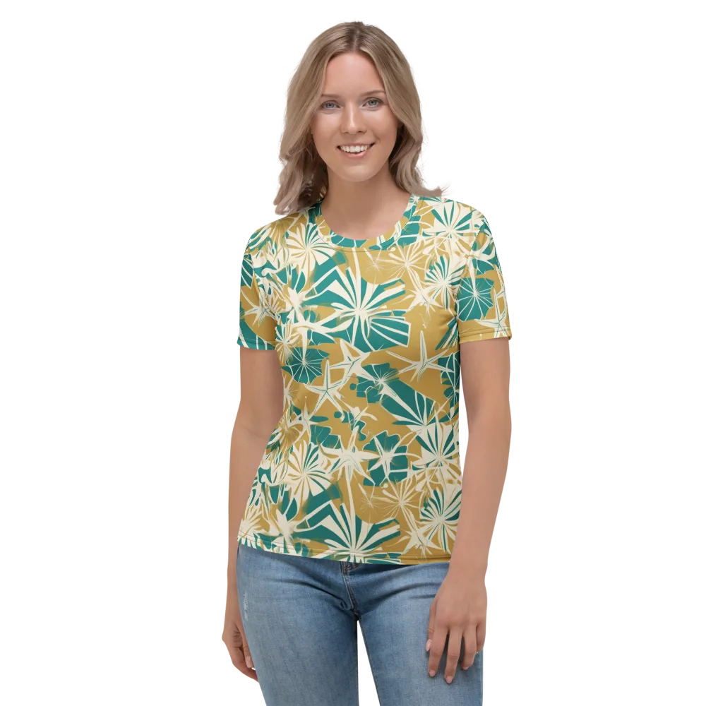 Teal Garden Rhapsody on Women's Crew Neck T-Shirt — Front