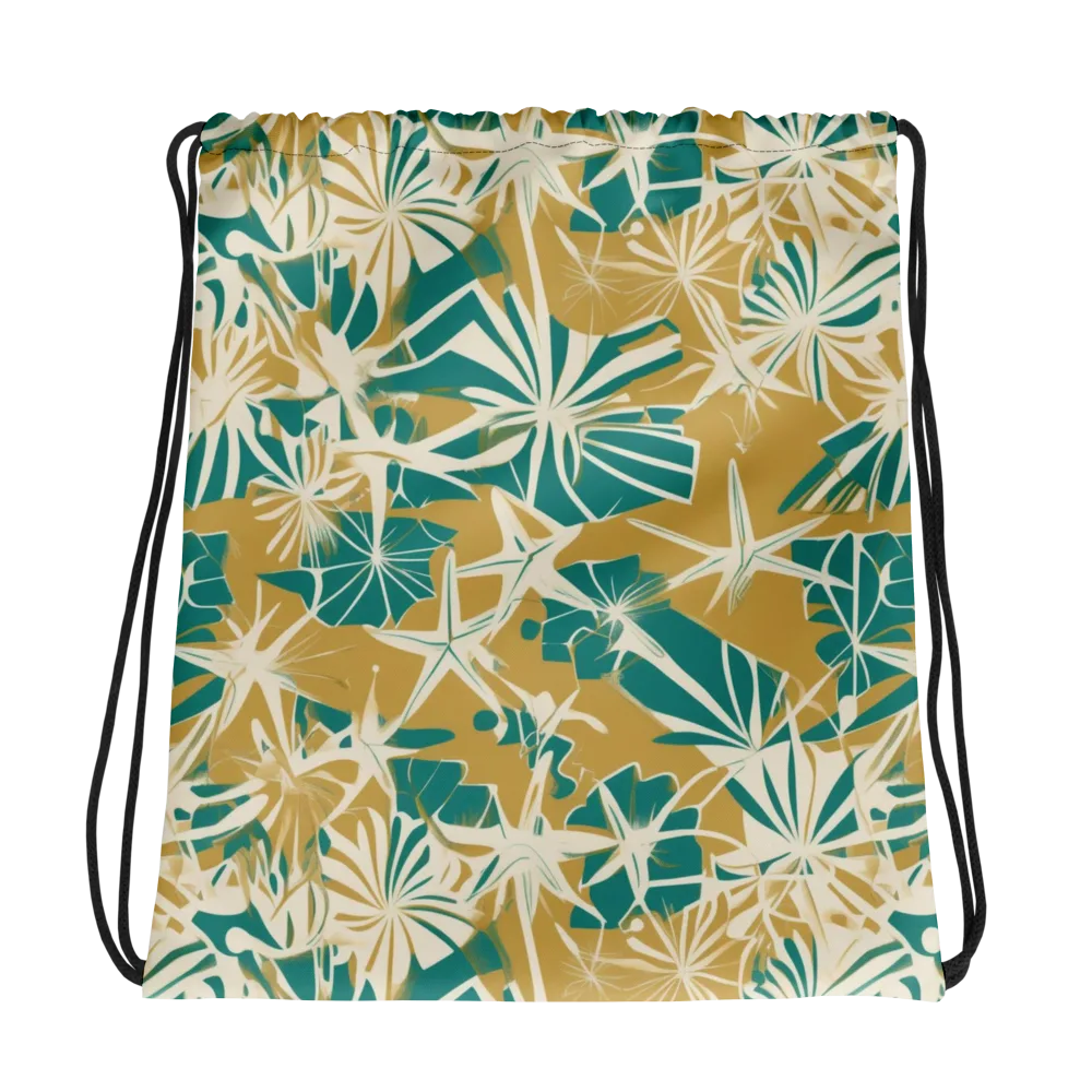 Teal Garden Rhapsody on Drawstring Bag — Photo