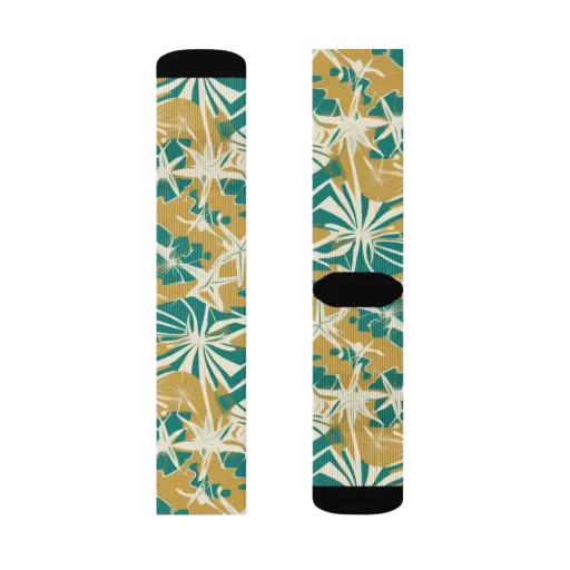 Teal Garden Rhapsody on a Socks