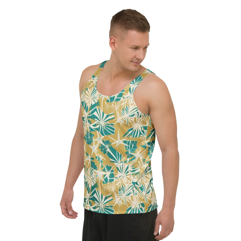 Teal Garden Rhapsody on Men's Tank Top — Left Front