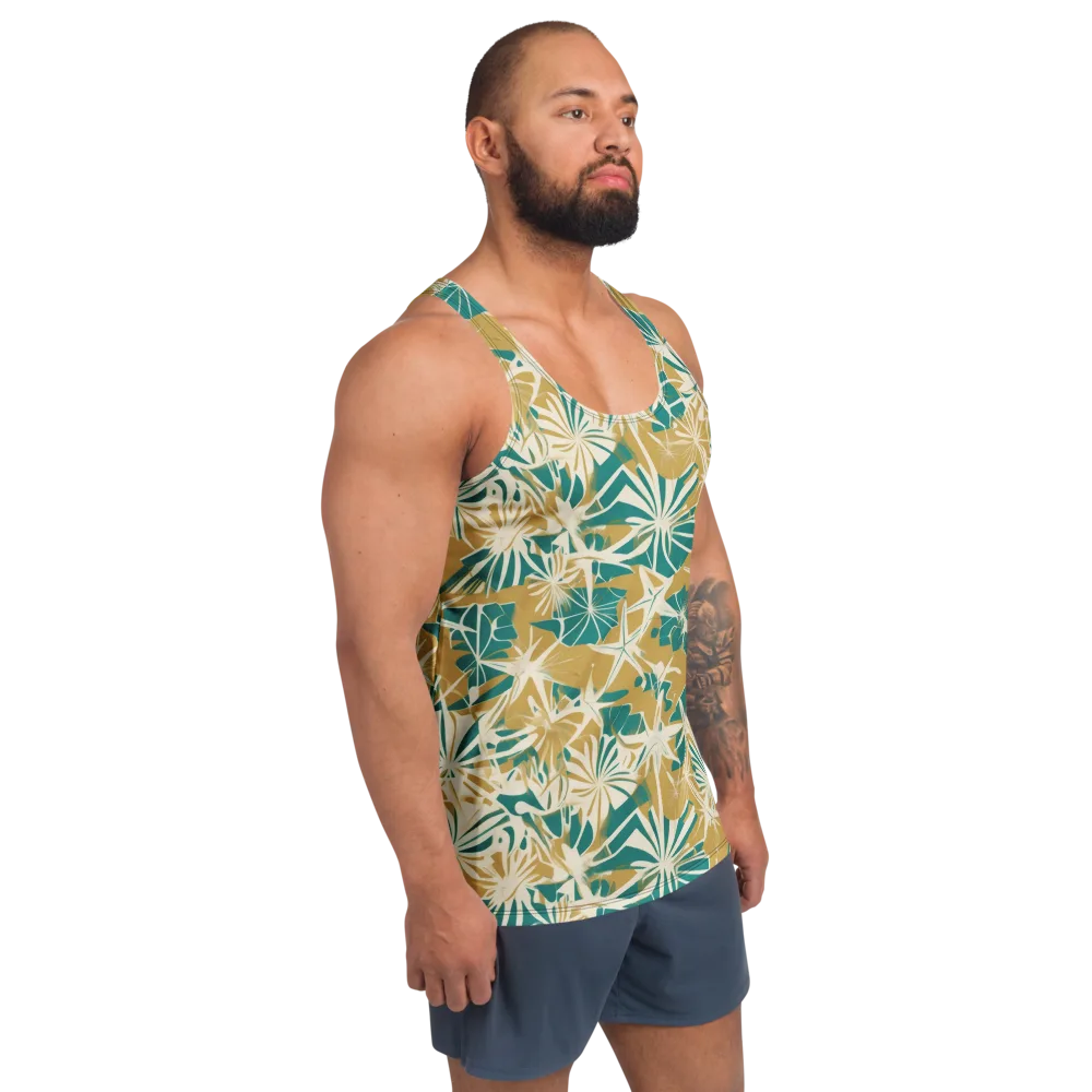 Teal Garden Rhapsody on Men's Tank Top — Right Front