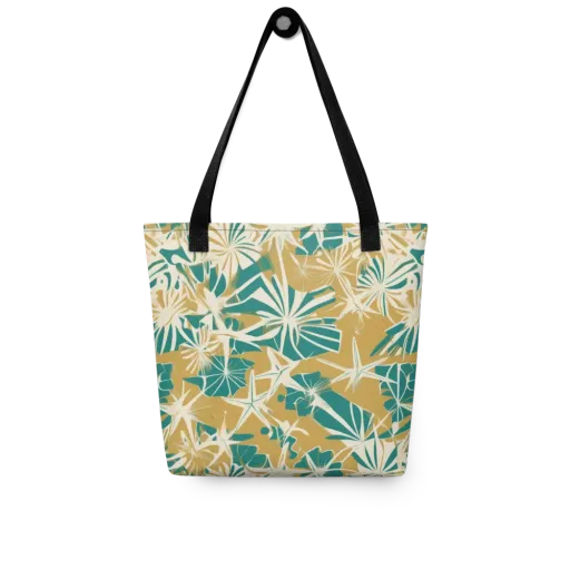 Teal Garden Rhapsody on a Tote Bag