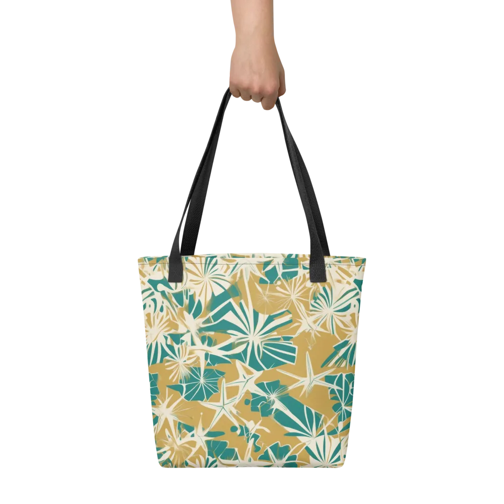 Teal Garden Rhapsody on Tote Bag — Front