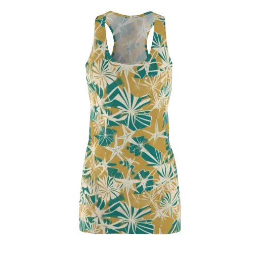 Teal Garden Rhapsody on a Racerback Dress