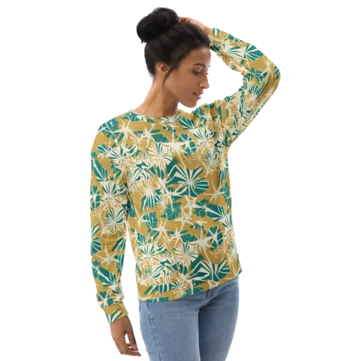 Teal Garden Rhapsody on a Sweatshirt