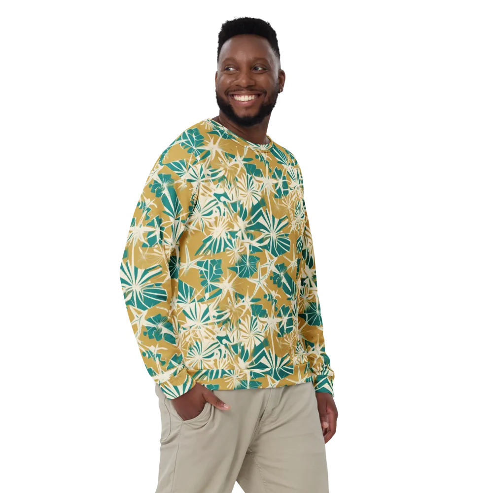 Teal Garden Rhapsody on Sweatshirt — Front