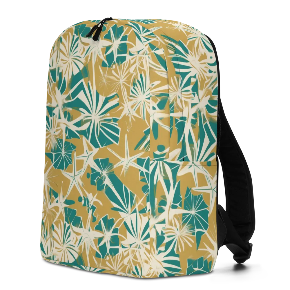 Teal Garden Rhapsody on Minimalist Backpack — Left